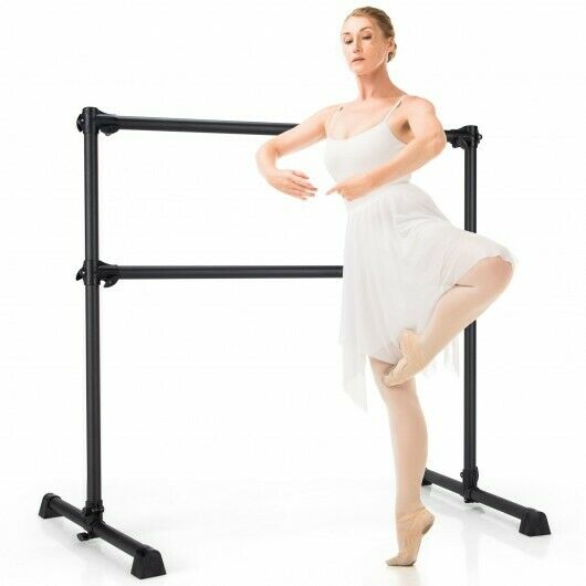 Goplus 4ft Portable Double Freestanding Ballet Barre Dancing Stretching Black
