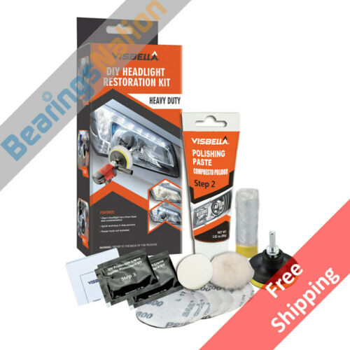 Visbella Headlight Restoration Kit, Automotive Lamp Cleaning Restore, Heavy Duty