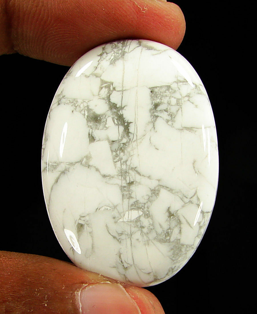 61.15 Ct Natural White Howlite Loose Gemstone Cabochon Wire Wrap Stone - 16525