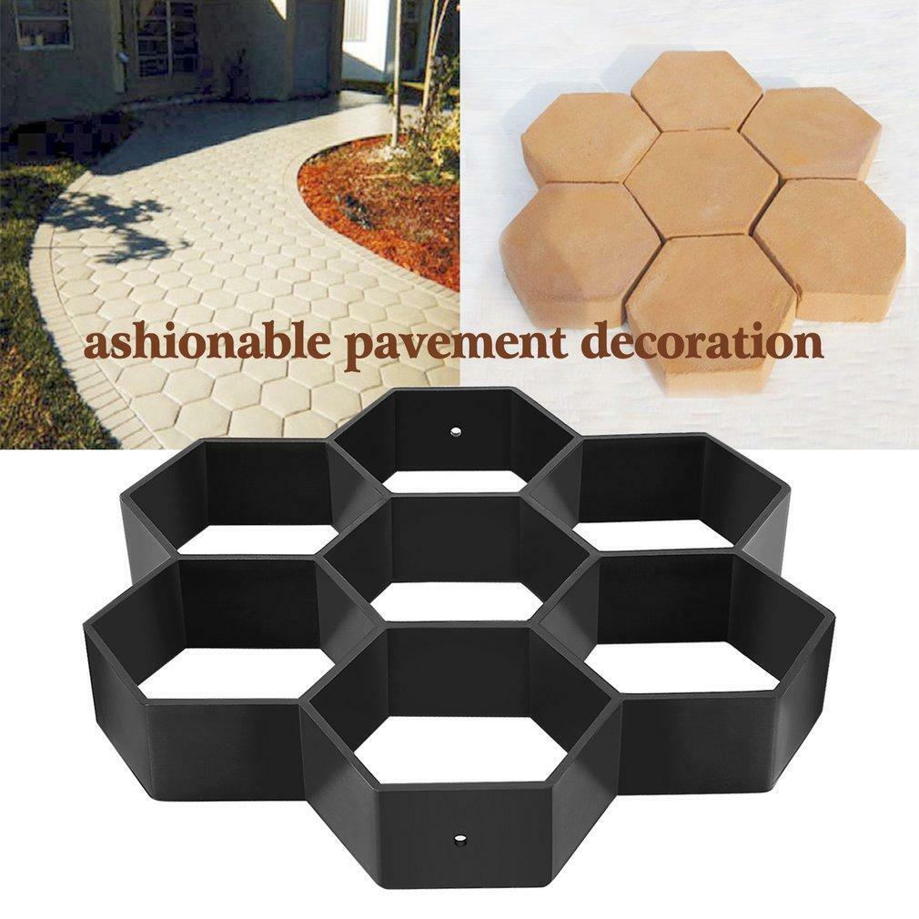 Hexagon Cement Brick Mold For Garden Paving Walking Path Area Diy Pavement Maker