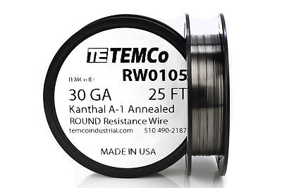 Temco Kanthal A1 Wire 30 Gauge 25 Ft Resistance Awg A-1 Ga