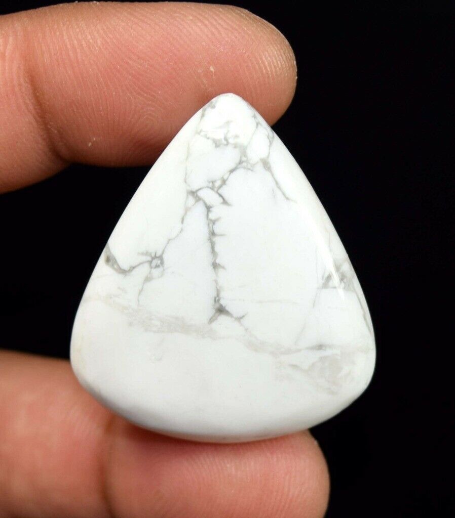 64.00 Cts. 100 % Natural Awesome White Howlite Pear Cabochon Loose Gems