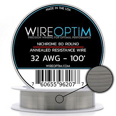 32 Gauge Awg Nichrome 80 Wire 100' Length - N80 Wire 32g Ga 0.20 Mm 100 Ft