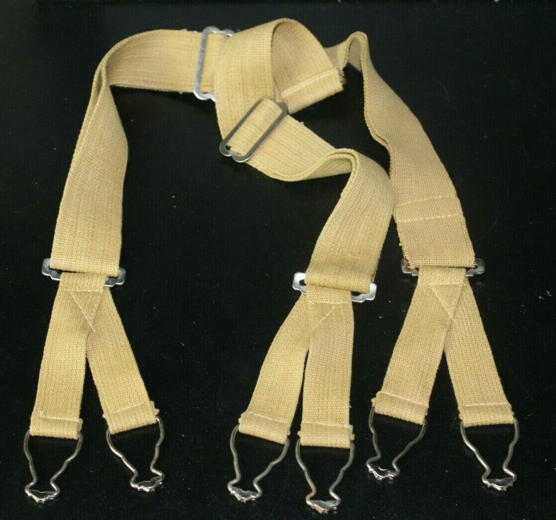 Vintage Dorfman Pacific Suspenders Clip On Men's Made In Japan Tan