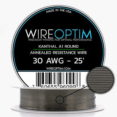 30 Gauge Awg Kanthal A1 Wire 25' Length - Ka1 Wire 30g Ga 0.254 Mm 25 Ft
