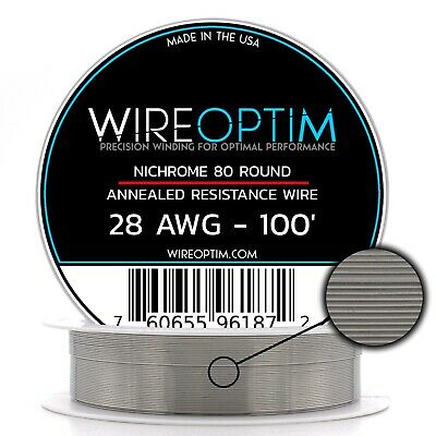 28 Gauge Awg Nichrome 80 Wire 100' Length - N80 Wire 28g Ga 0.32 Mm 100 Ft