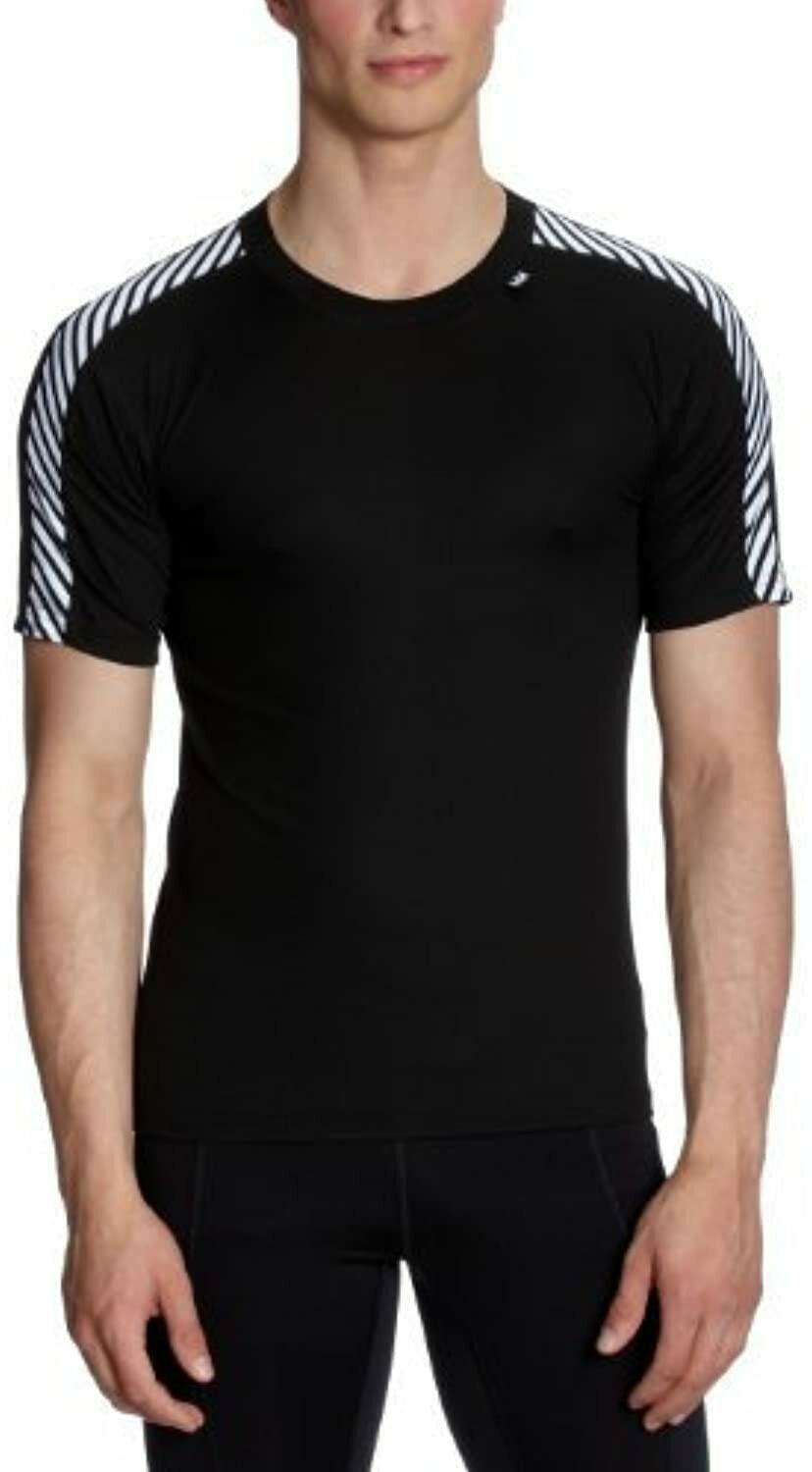 Helly Hansen Jungen T-shirt Funktionshemd Dry Stripe  Undershirt, Schwarz, 140