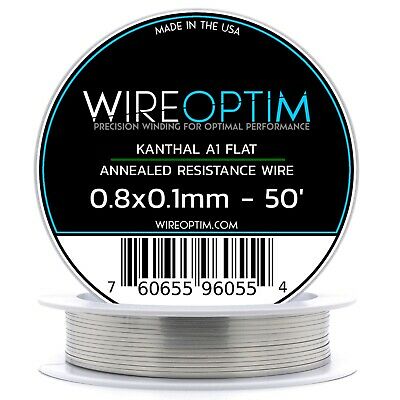 0.8 X 0.1 Mm Kanthal A1 Ribbon Flat Resistance Wire 50' - 50 Ft