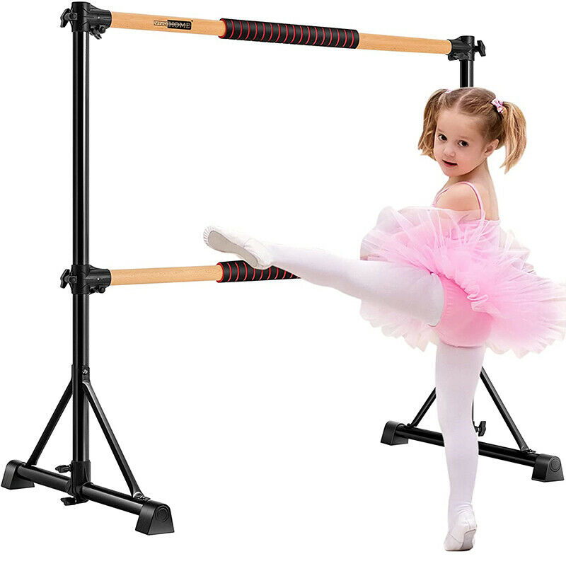 330lbs Portable Anti-slip 4ft Adjustable Ballet Barre Bar W/ Beechwood, Eva Pad
