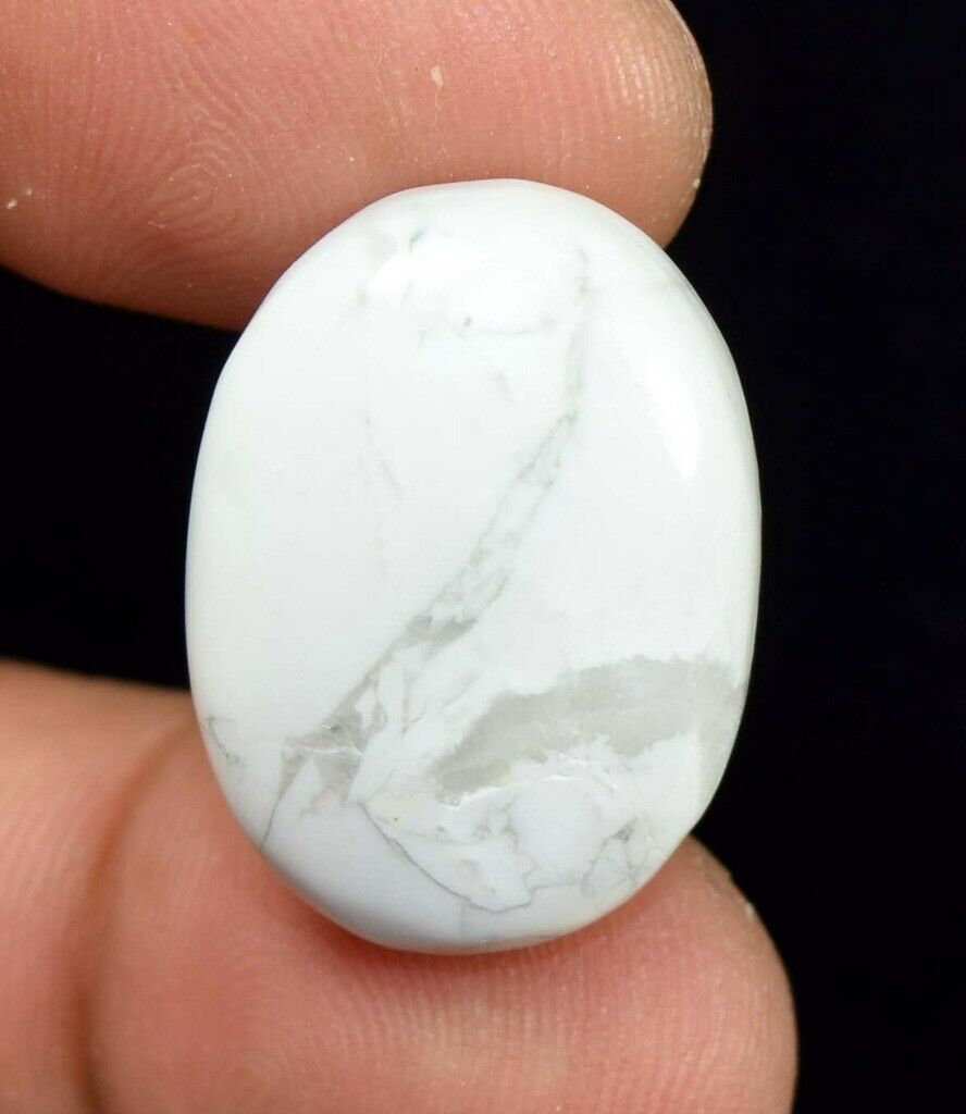38.35 Cts. 100 % Natural Elegent White Howlite Oval Cabochon Loose Gems