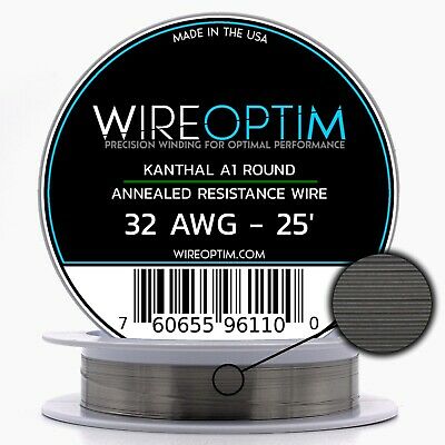 32 Gauge Awg Kanthal A1 Wire 25' Length - Ka1 Wire 32g Ga 0.20 Mm 25 Ft