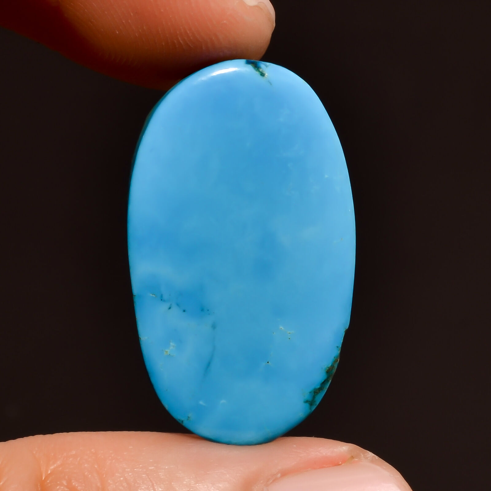 Aaa+ 100% Natural Blue Howlite Oval Cabochon Loose Gemstone 11.75 Ct. 27x16x3 Mm