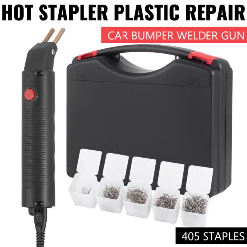 400 Staples Hot Stapler Car Bumper Fender Fairing Welding Gun Plastic Repair Kit