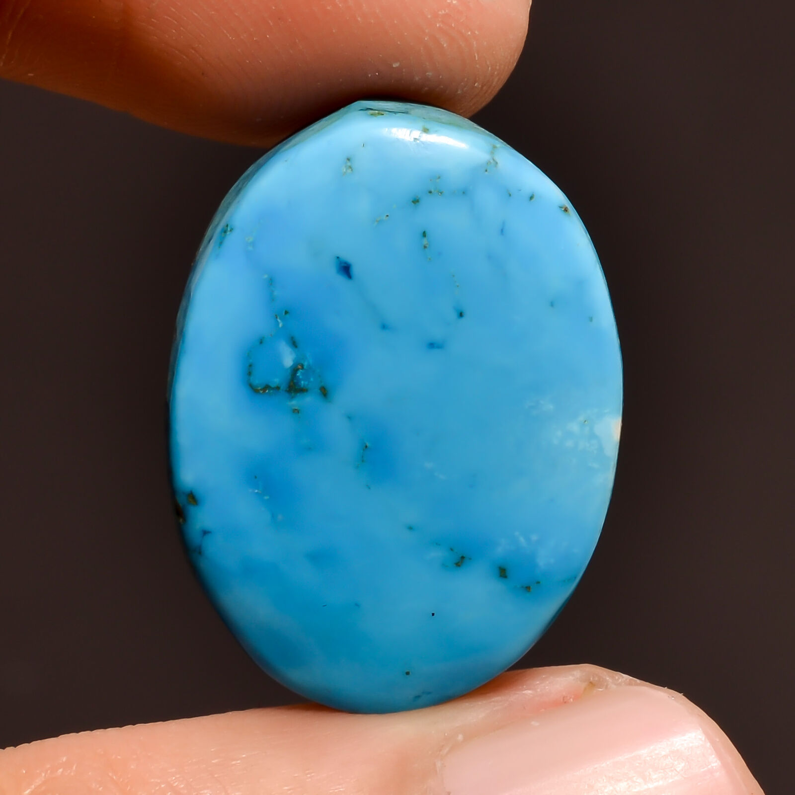 Aaa+ 100% Natural Blue Howlite Oval Cabochon Loose Gemstone 26.75 Ct. 22x17x7 Mm