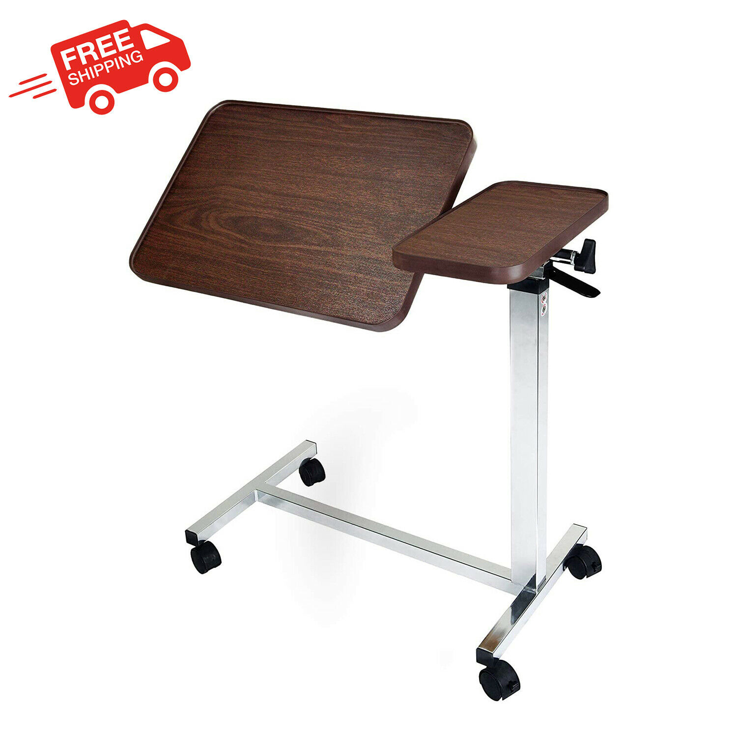 Adjustable Overbed Bedside Table Tiltable Height Adjustable Hospital Home New