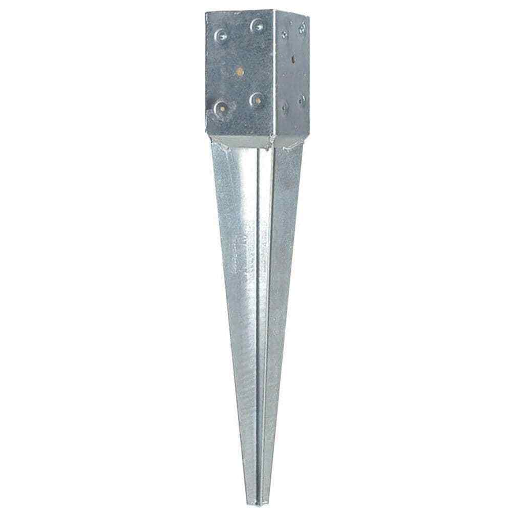 Fence Post Anchor 4 In. Square Galvanized Steel Protects Wood (8-pieces)