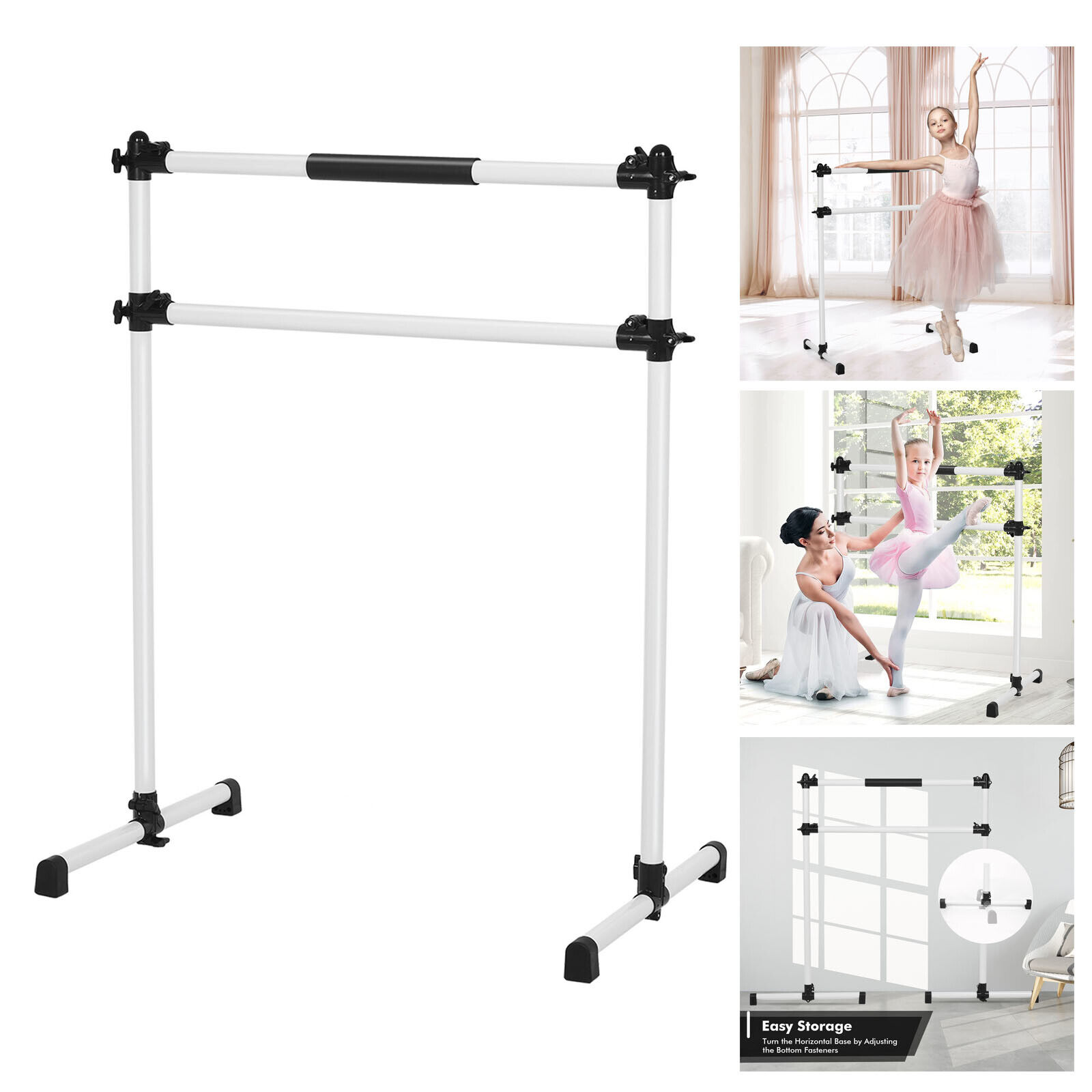 Ballet Barre Yoga Adjustable Stretch Fitness Dance Bar Pole Portable Freestand