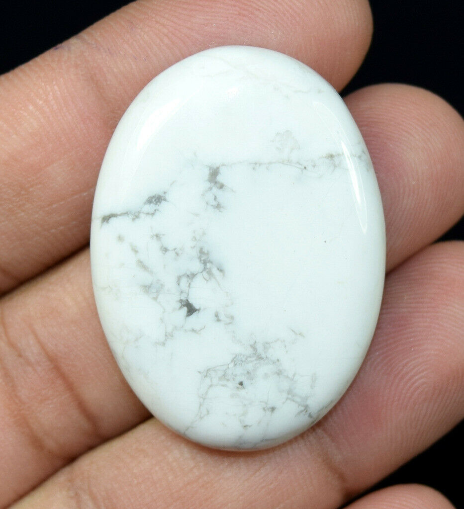 70.30 Cts. 100% Natural White Howlite Oval Cabochon Loose Gemstone