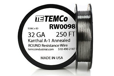 Temco Kanthal A1 Wire 32 Gauge 250 Ft Resistance Awg A-1 Ga