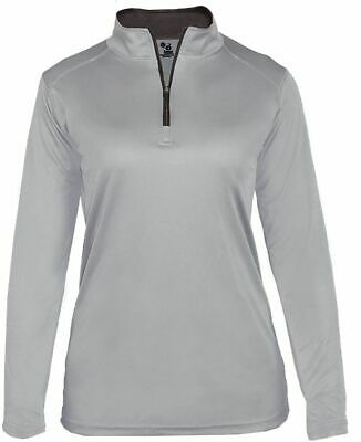 Badger Women's B-core 1/4 Zip Pullover Silver | Graphite Md
