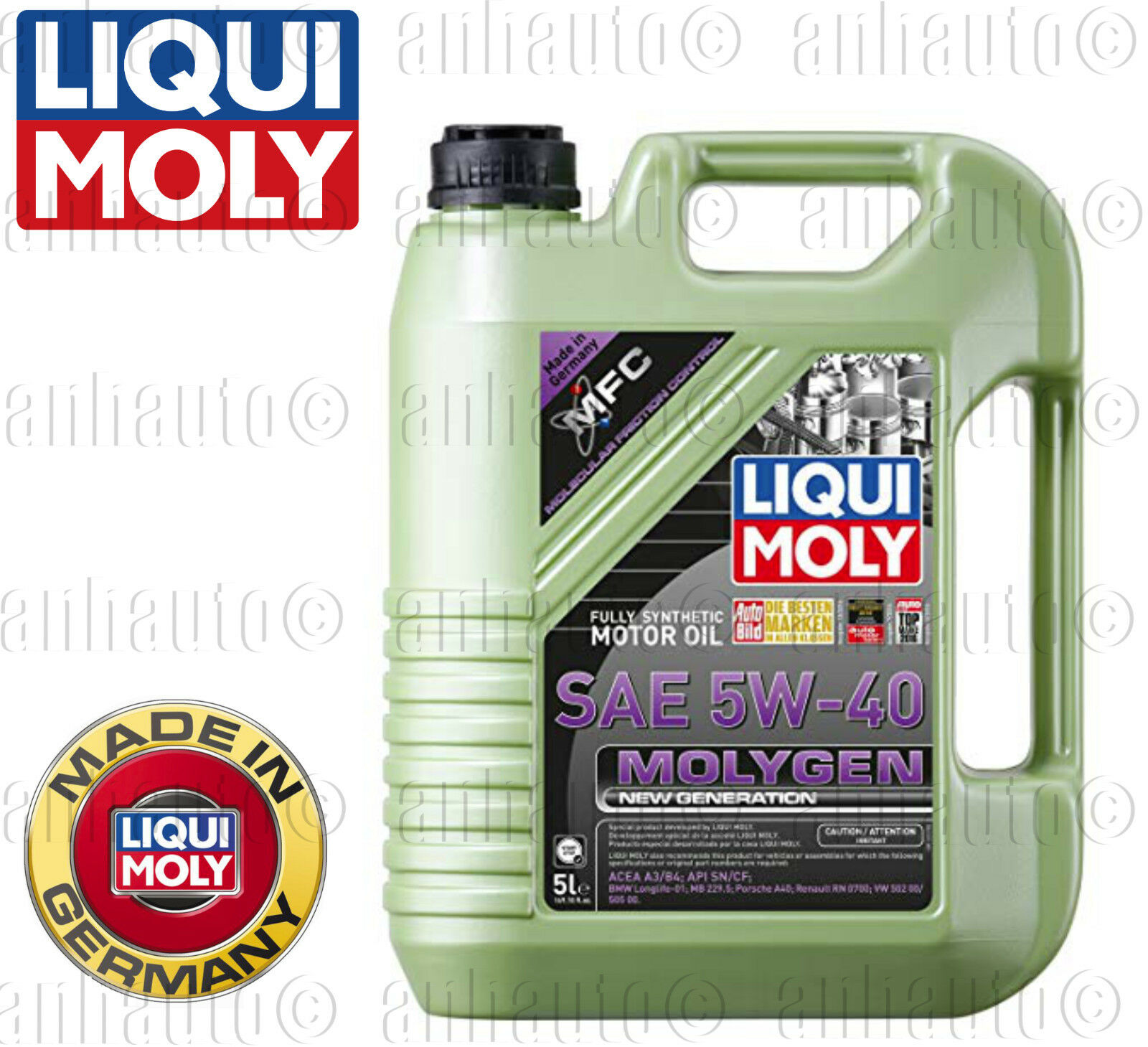 5-liter Liqui Moly Molygen  Full Synthetic Engine Oil ; 5w-40  ( 20232 )