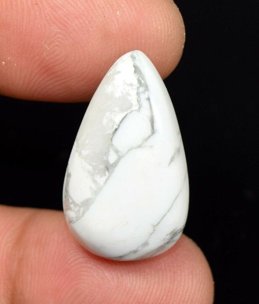27.00 Cts. 100 % Natural Exclusive White Howlite Pear Cabochon Loose Gems