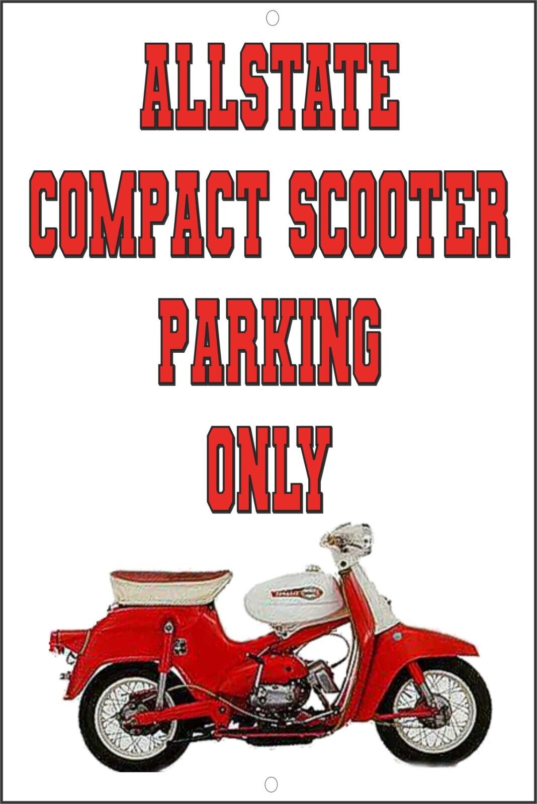 Allstate Compact Scooter Parking Only Metal Sign-free Us Ship