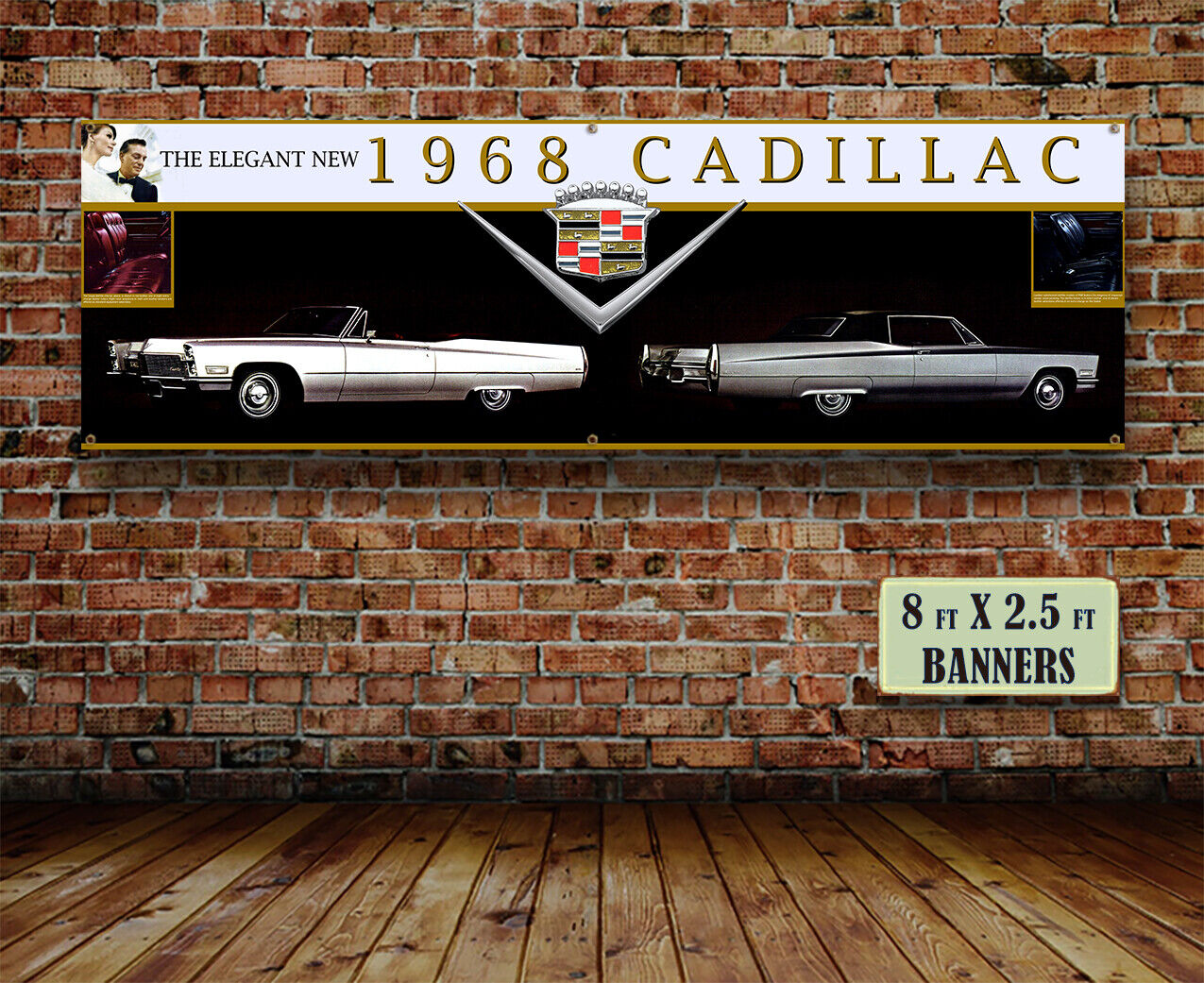 1968 Cadillac Dealer Garage Banner Convertible Coupe De Ville Hardtop Caddy