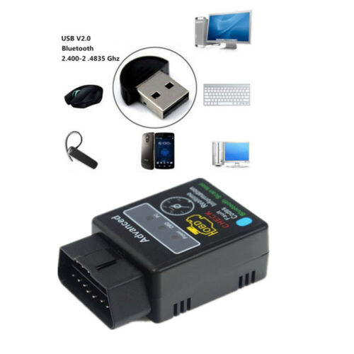 Bluetooth Elm327 V2.1 Hh Obd 2 Obdii Car Auto Diagnostic Tool Interface Scanner
