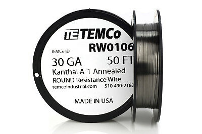 Temco Kanthal A1 Wire 30 Gauge 50 Ft Resistance Awg A-1 Ga