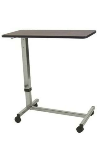 Adjustable 28" - 45" Height Non-tilt Overbed/ Hospital Table - Walnut -brand New