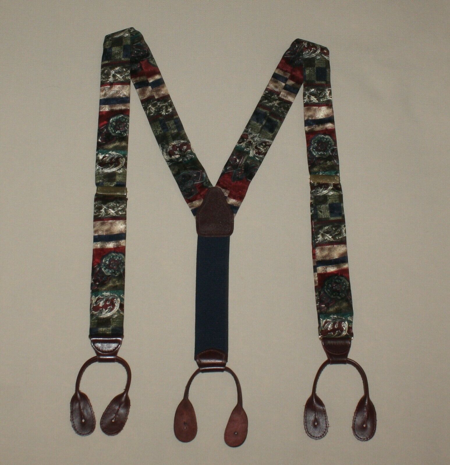 Adjustable Braces Button Suspenders Cas Germany Multicolor Leather Elastic