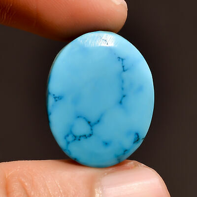 Aaa+ 100% Natural Blue Howlite Oval Cabochon Loose Gemstone 27.75 Ct. 23x18x7 Mm