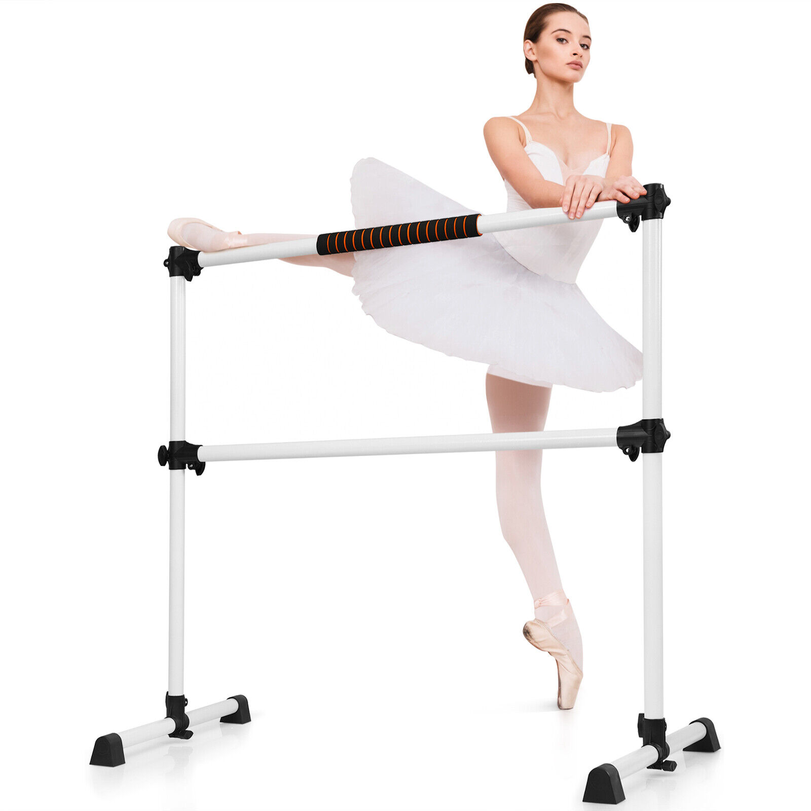 Goplus Portable Freestanding Ballet Barre 4ft Double Dance Stretching Bar