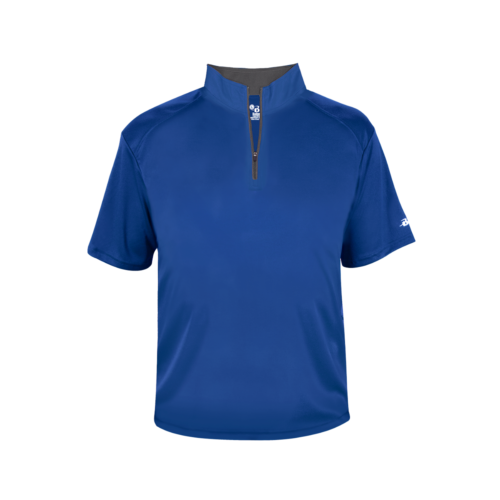 Badger Youth B-core Short Sleeve 1/4 Zip Pullover Royal | Graphite Sm