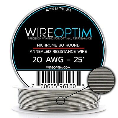 20 Gauge Awg Nichrome 80 Wire 25' Length - N80 Wire 20g Ga 0.81 Mm 25 Ft