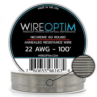22 Gauge Awg Nichrome 80 Wire 100' Length - N80 Wire 22g Ga 0.64 Mm 100 Ft