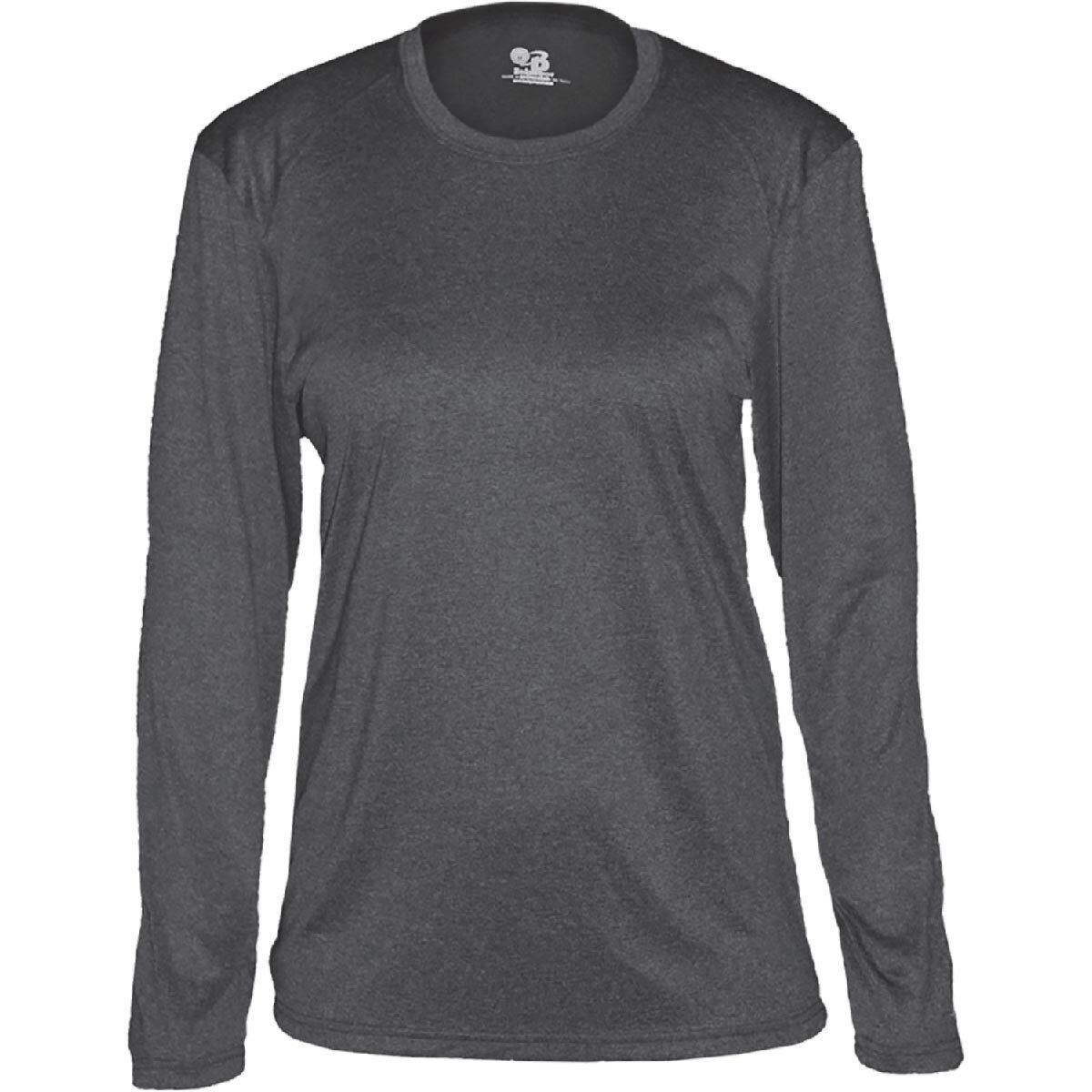 Badger Women's Pro Heather Long Sleeve Shirt Carbon Xs