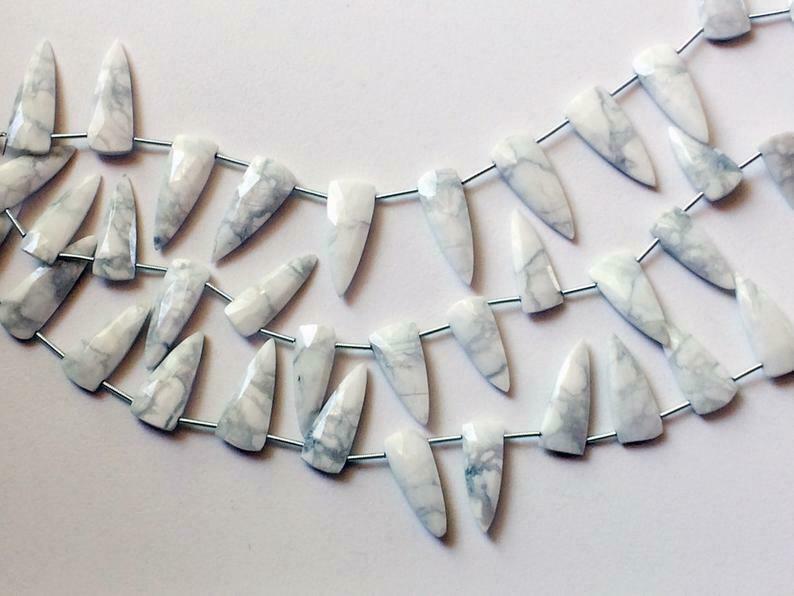 Howlite Fancy Faceted Beads, Natural Howlite Fancy Beads For Necklace, 9x26mm
