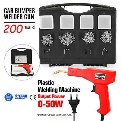 Hot Stapler Car Bumper Fairing Welder Gun Plastic Repair Kit With 200 Staples Us
