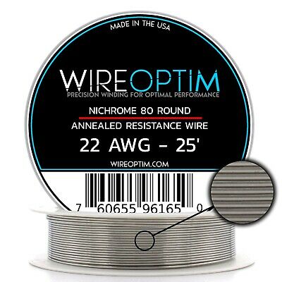 22 Gauge Awg Nichrome 80 Wire 25' Length - N80 Wire 22g Ga 0.64 Mm 25 Ft