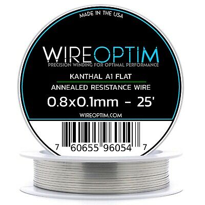 0.8 X 0.1 Mm Kanthal A1 Ribbon Flat Resistance Wire 25' - 25 Ft