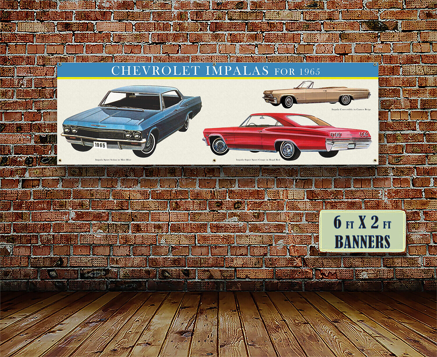 1965 Impalas Dealer Garage Banner Convertible Coupe Super Sport Sedan