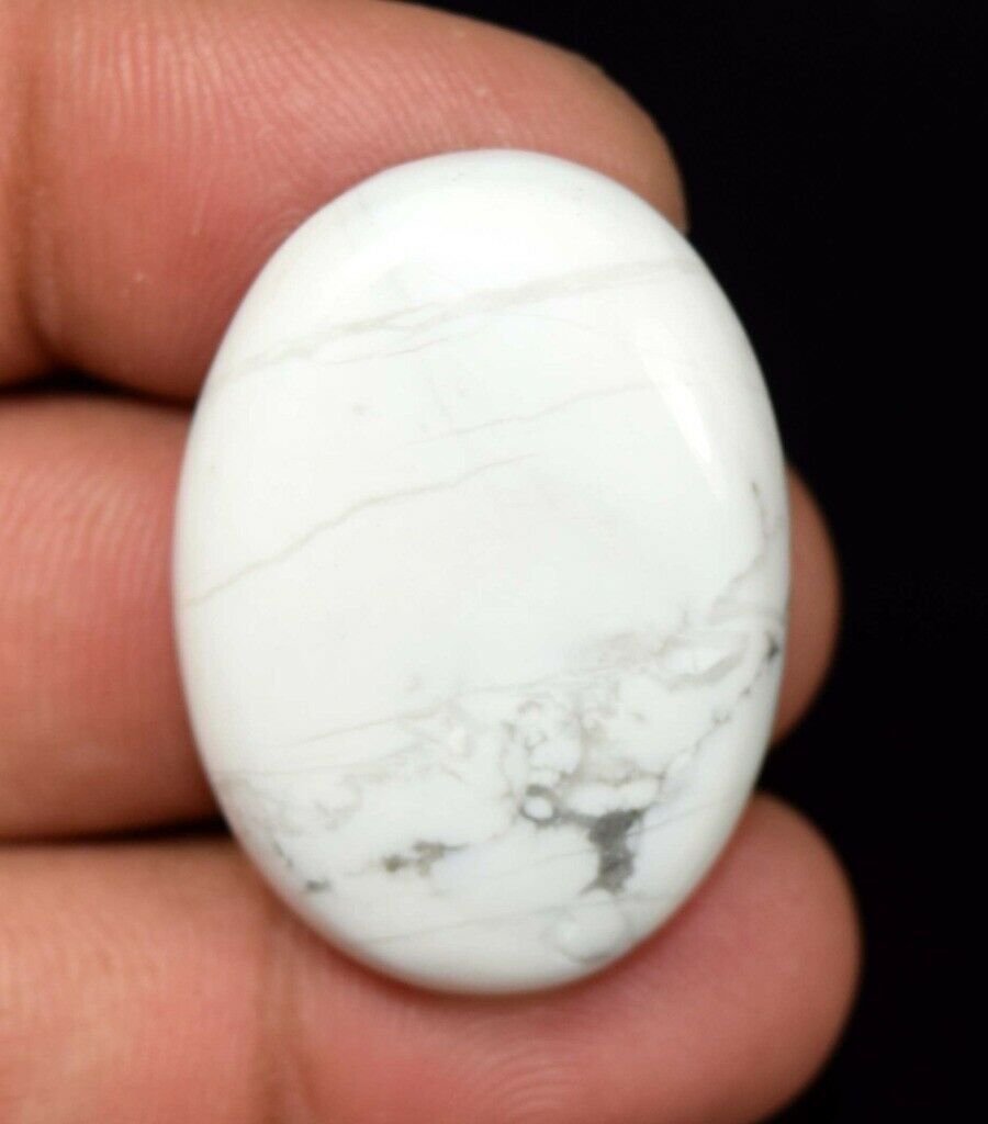 64.00 Cts. 100 % Natural Stunning White Howlite Oval Cabochon Loose Gems