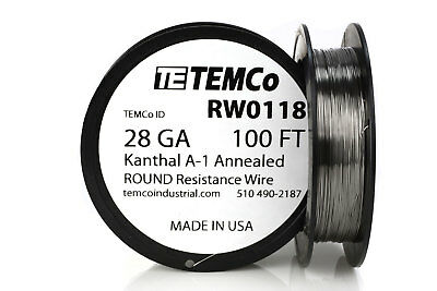 Temco Kanthal A1 Wire 28 Gauge 100 Ft Resistance Awg A-1 Ga