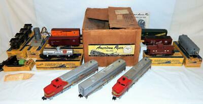 1954 American Flyer 5374w The Chief Santa Fe Freight Set Boxed 4713 Pas +7 Cars!