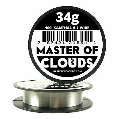 100 Ft - 34 Gauge Awg A1 Kanthal Round Wire 0.16 Mm Resistance A-1 34g Ga 100'