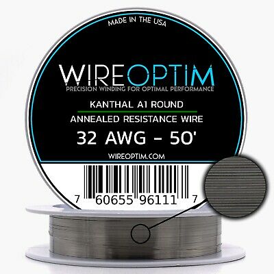 32 Gauge Awg Kanthal A1 Wire 50' Length - Ka1 Wire 32g Ga 0.20 Mm 50 Ft