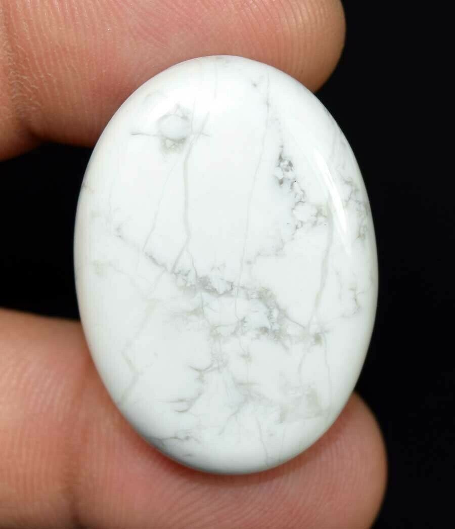 58.45 Cts. 100% Natural Howlite Oval Cab 33.5*24*7 Mm Loose Gemstone