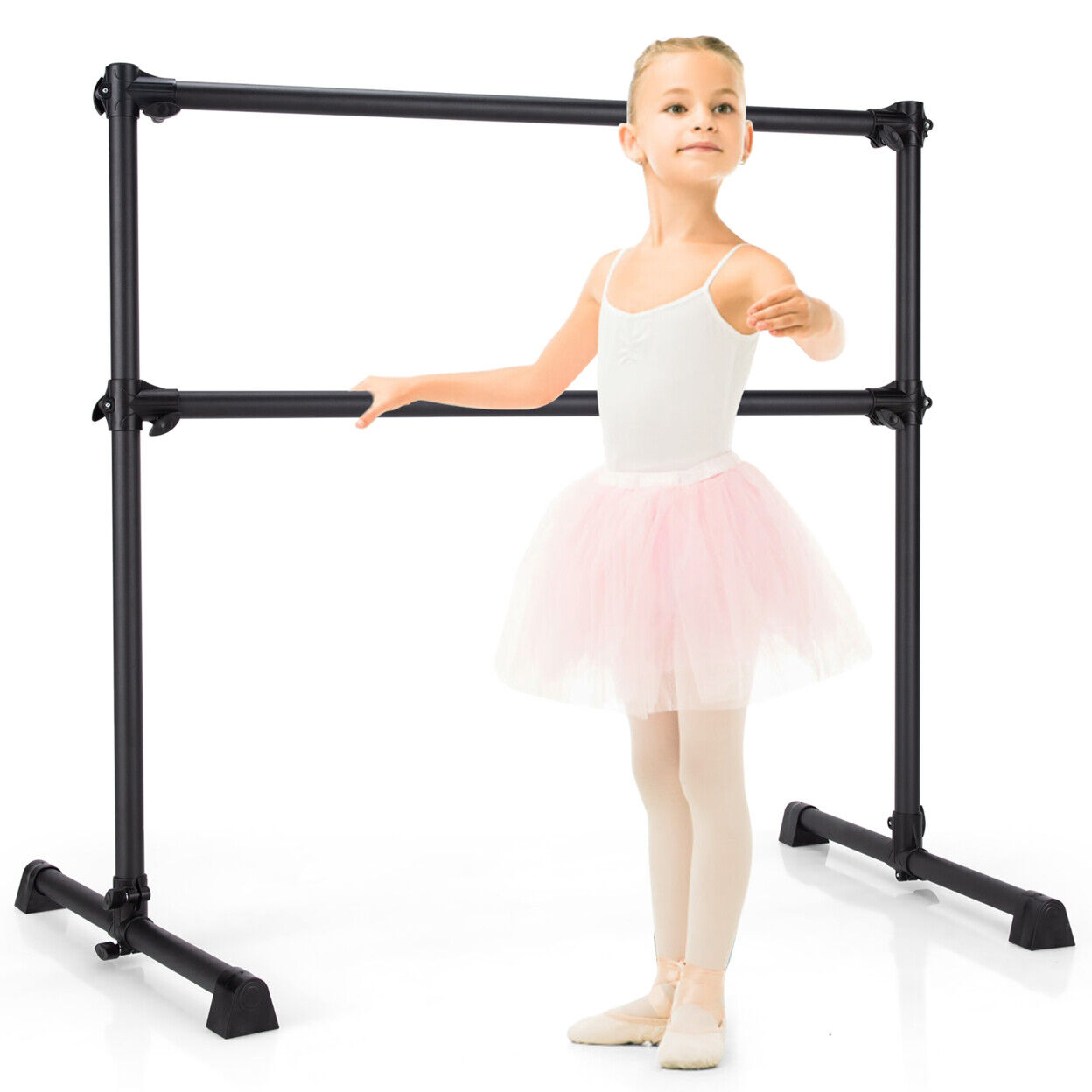 Goplus 4ft Portable Double Freestanding Ballet Barre Dancing Stretching